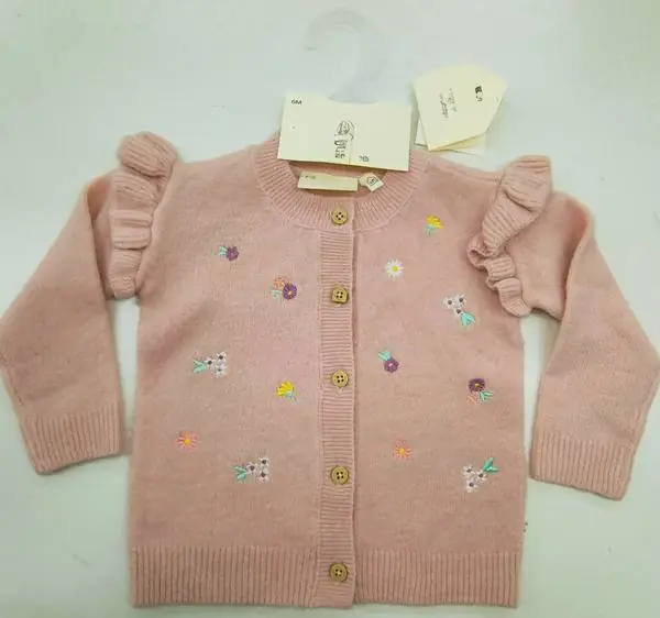 Embroidered baby cardigan from a Bangladesh knitwear manufacturer